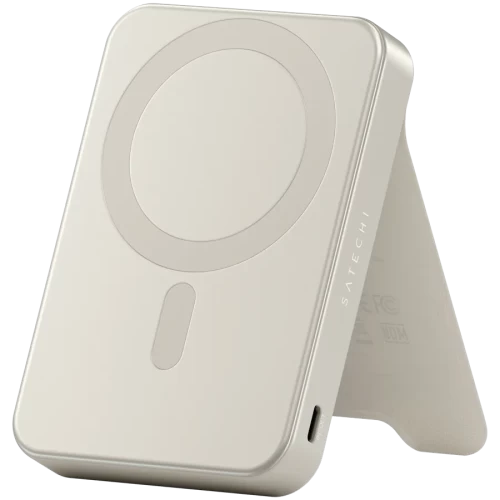 Внешний аккумулятор SATECHI Qi2 10K Magnetic Power Bank with Stand (Sand) — купить в Казахстане | neom.kz