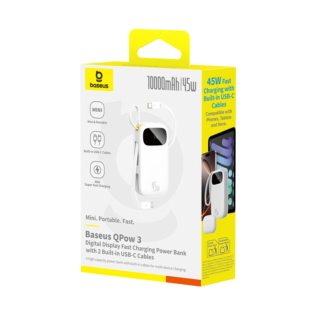 Внешний аккумулятор Baseus EnerFill FC31 10000mAh 45W White (P10082102213-00) – купить недорого с доставкой по Алматы и Казахстану