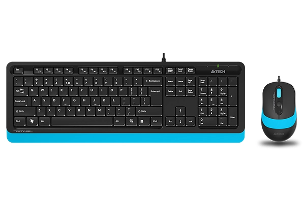 Комплект клавиатура + мышь проводной A4Tech Fstyler F1010, синий
