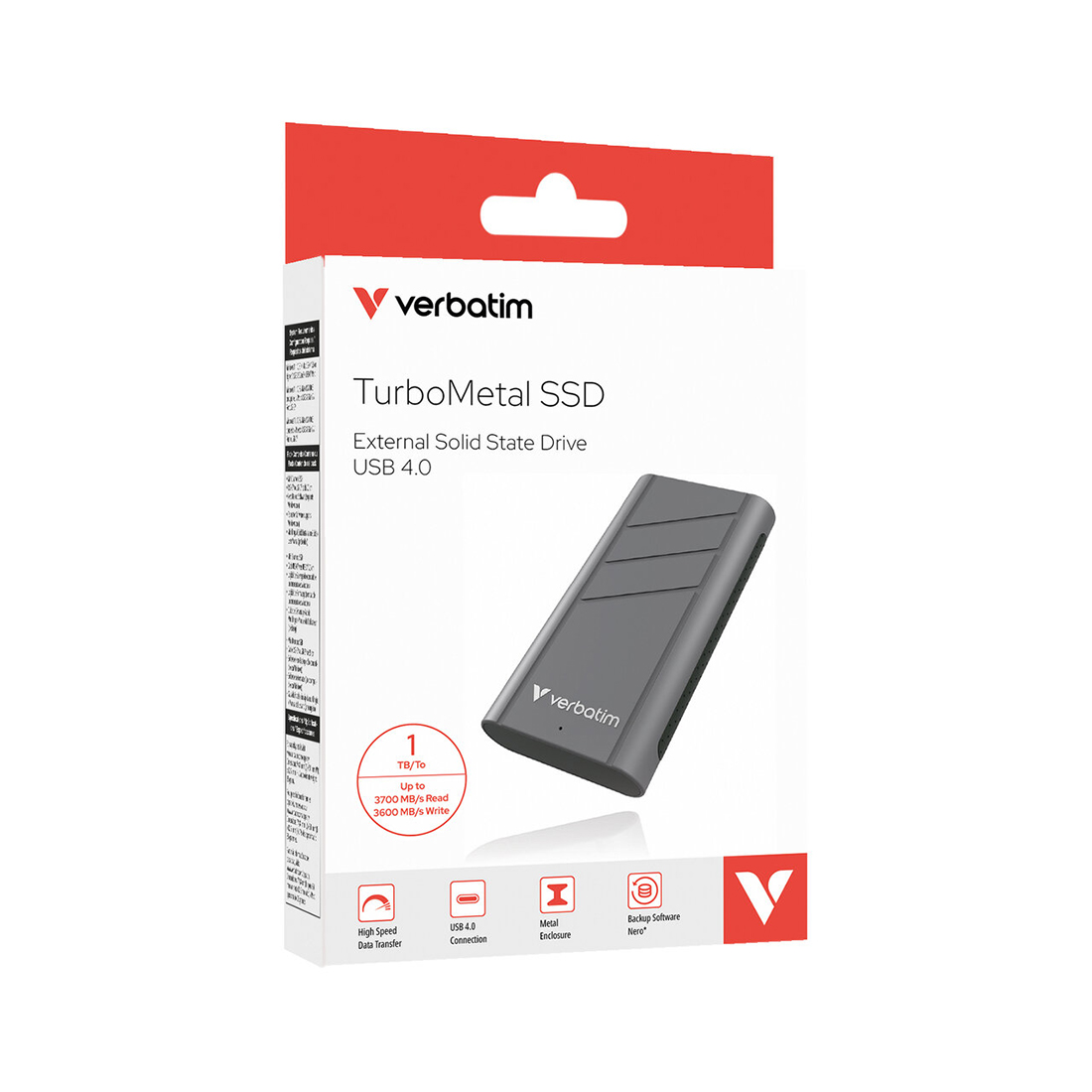 Внешний SSD Verbatim TurboMetal 1TB USB4 Type-C (32021)