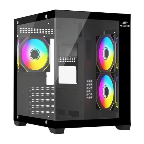 Корпус Wintek Aquarium V2 H101-B TG, Midi Tower, черный, без БП