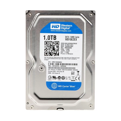 Жесткий диск HDD 1000 Gb Western Digital (WD10EZEX), 3.5", 64Mb, SATA III, Blue