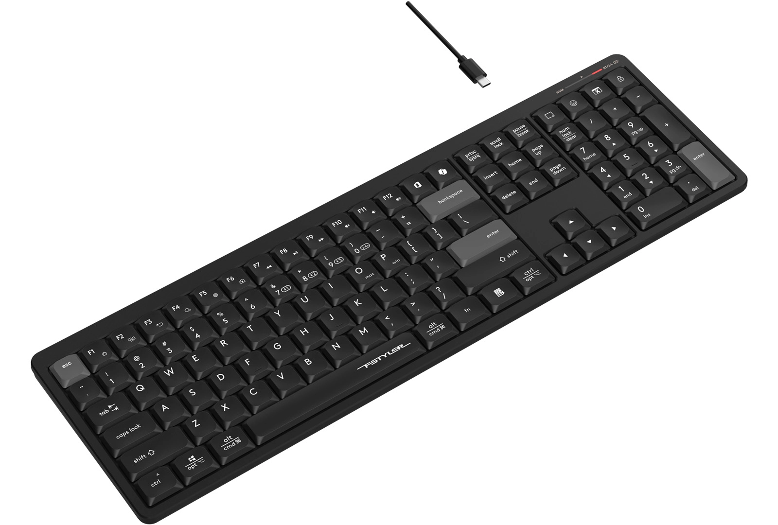 Клавиатура мембранная беспроводная A4Tech Fstyler FBX55C, чёрная