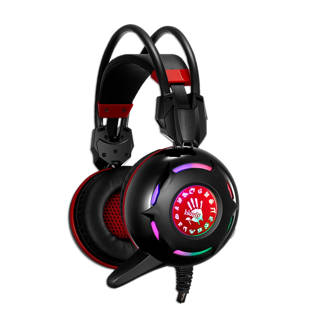 Гарнитура игровая A4Tech Bloody G300-Black+, чёрная/красная