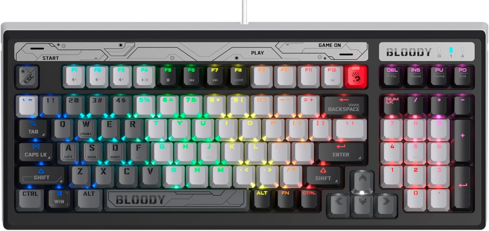 Клавиатура игровая проводная A4Tech Bloody B950, серая