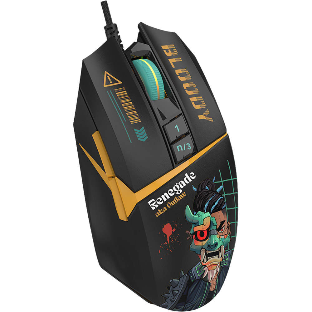 Мышь игровая проводная A4Tech Bloody W63 Max Renegade, 9 кнопок, 12000 dpi, чёрная — купить в Казахстане | neom.kz