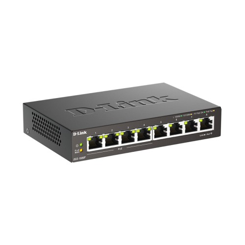 Коммутатор D-Link DGS-1008P/F3A, 8 портов 1 Гбит/с, PoE+, неуправляемый — купить в Казахстане | neom.kz