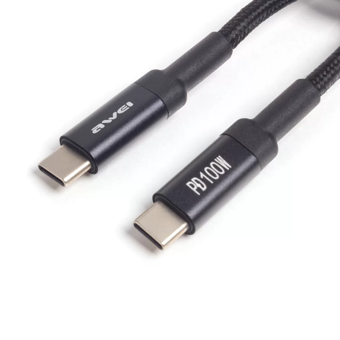 Интерфейсный кабель Awei Type-C to Type-C CL-117T 100W 5A 1m Чёрный – купить недорого с доставкой по Алматы и Казахстану