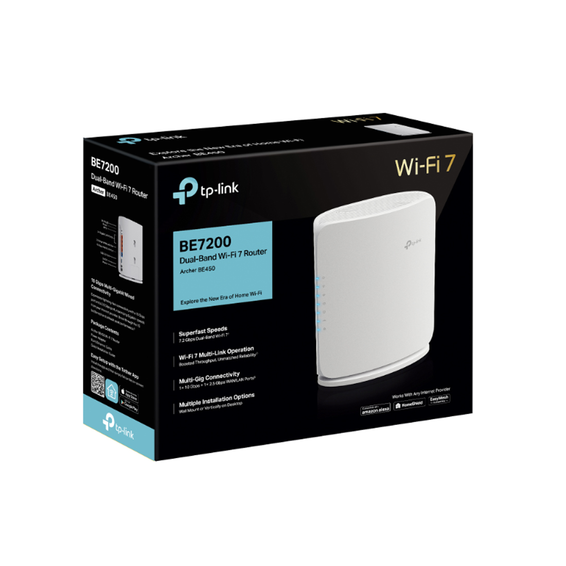 Wi-Fi роутер TP-Link Archer BE450, Wi-Fi 7 BE450, 2.4/5 ГГц, 1×WAN/LAN 10 Гбит/с + 1×WAN/LAN 2.5 Гбит/с + 3×LAN 1 Гбит/с – купить недорого с доставкой по Алматы и Казахстану