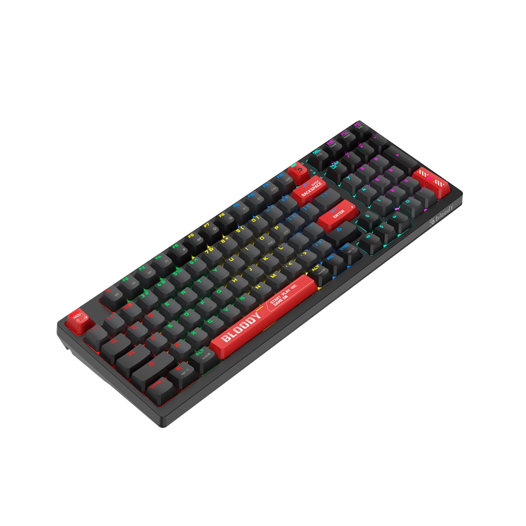 Клавиатура игровая механическая беспроводная A4Tech Bloody WS98, красная