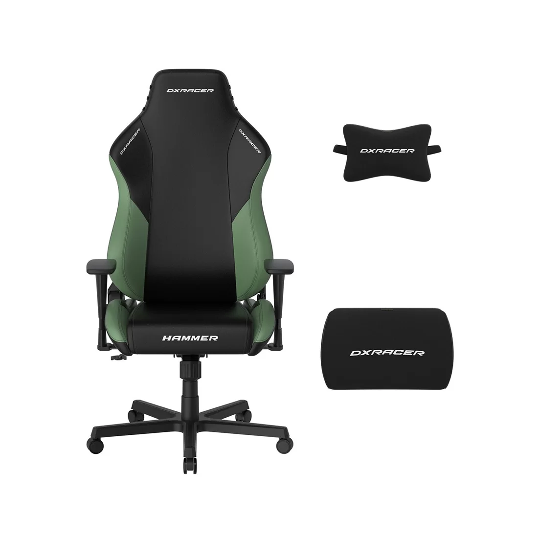 Игровое компьютерное кресло DXRacer Hammer, экокожа, до 115 кг, чёрно-зелёное (GC/LHE23LTA/NM) – купить недорого с доставкой по Алматы и Казахстану фото 2