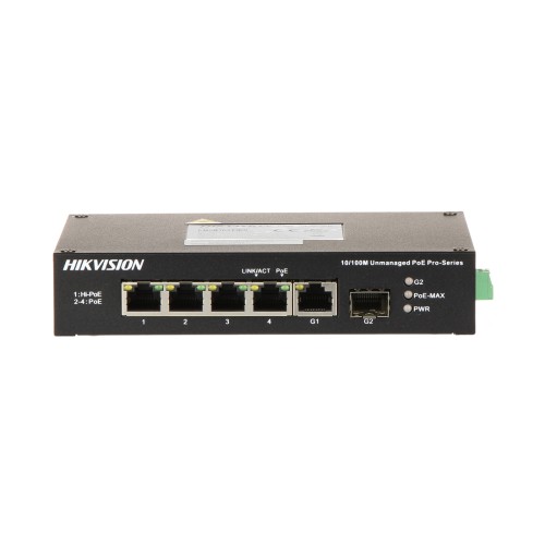 Коммутатор Hikvision DS-3T0306HP/No Power unit, 4 порта 100 Мбит/с, 1 порт 1 Гбит/с, 1×SFP, PoE++, неуправляемый — купить в Казахстане | neom.kz