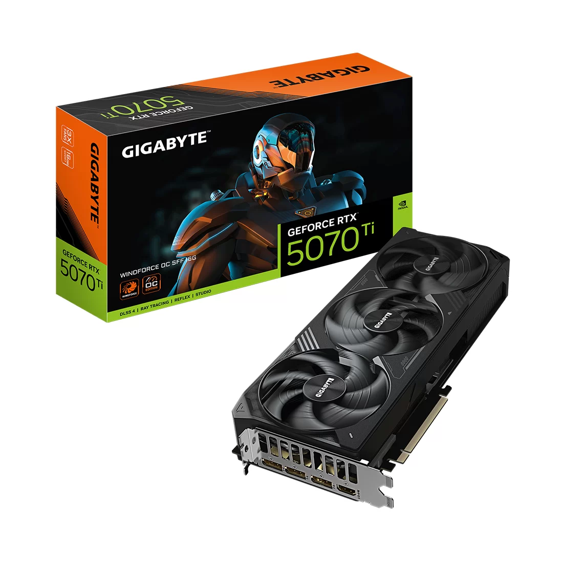 Видеокарта Gigabyte RTX 5070 Ti Windforce OC Edition, 16 ГБ, GDDR7