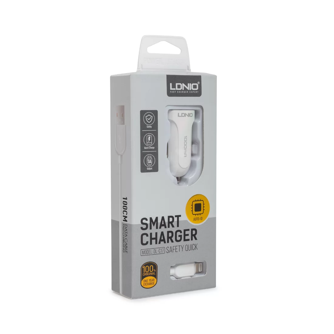 Автомобильное зарядное устройство LDNIO DL-C17 1*USB Lightning Белый – купить недорого с доставкой по Алматы и Казахстану