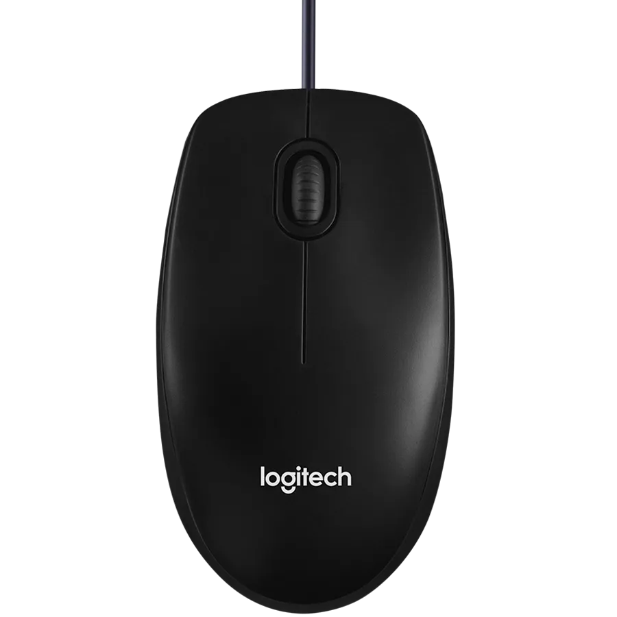 Мышь проводная Logitech B100, 3 кнопки, 800 dpi, чёрная – купить недорого с доставкой по Алматы и Казахстану