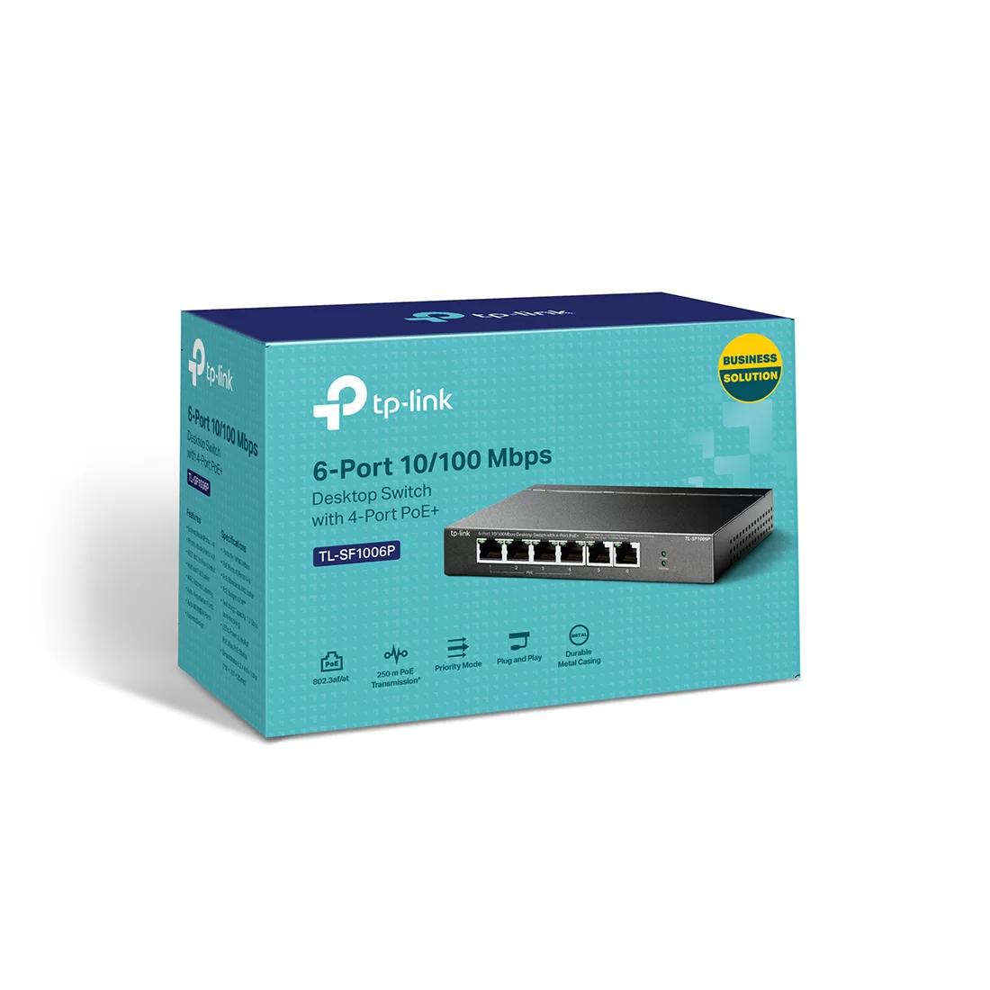 Коммутатор TP-Link TL-SF1006P, 4 порта 100 Мбит/с, PoE+, неуправляемый – купить недорого с доставкой по Алматы и Казахстану