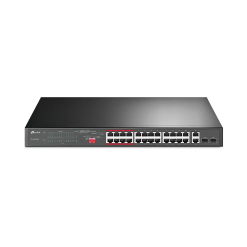 Коммутатор TP-Link TL-SL1226P, 24 порта 100 Мбит/с, 2×SFP, PoE+, неуправляемый — купить в Казахстане | neom.kz