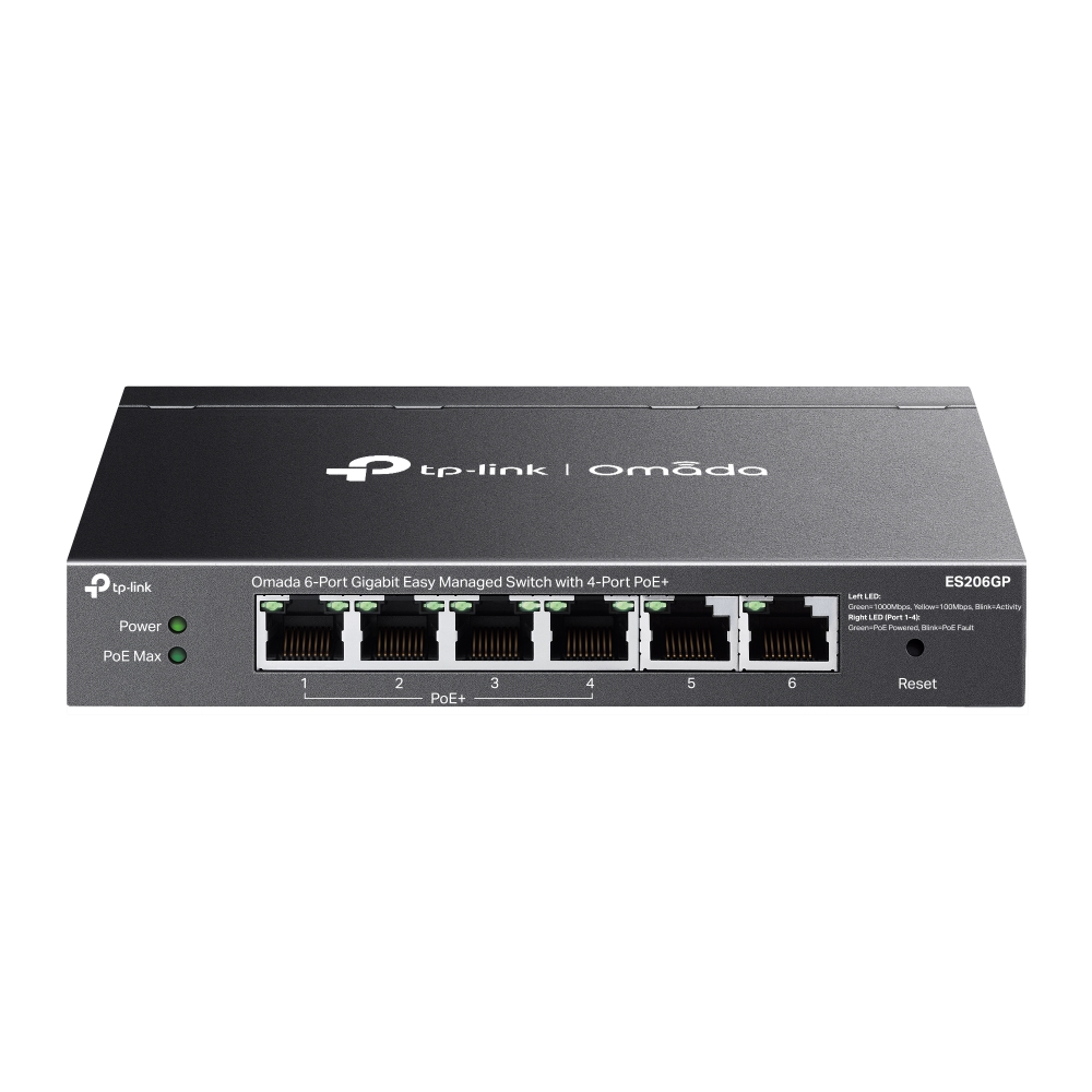 Коммутатор TP-Link ES206GP, 1 Гбит/с, PoE+, управляемый L2