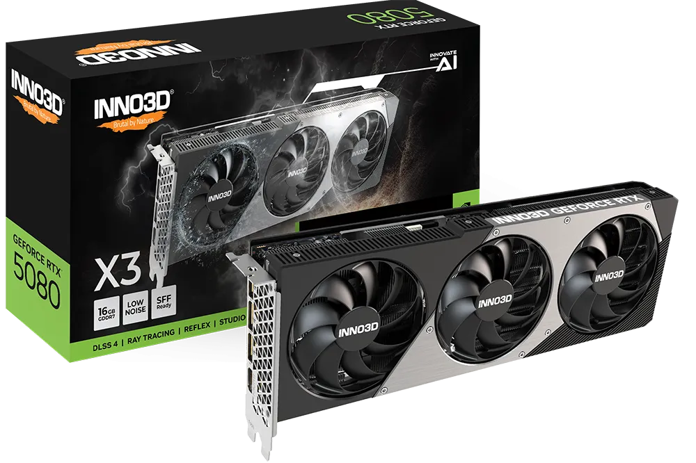 Видеокарта Inno3D GeForce RTX 5080 X3 16GB GDDR7 (N50803-16D7-176068N)