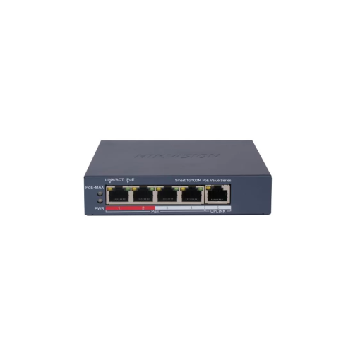 Коммутатор Hikvision DS-3E1105P-EI/M (V2), 4 порта 100 Мбит/с, PoE, управляемый L2 — купить в Казахстане | neom.kz