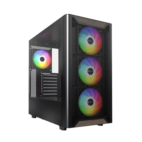 Корпус Montech XR Wood, Midi Tower, черный, без БП
