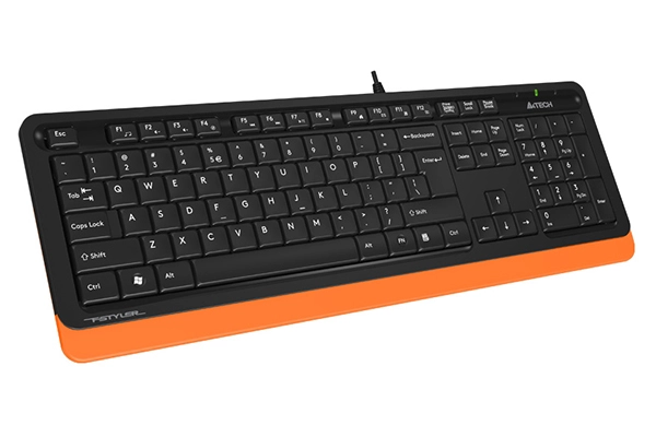 Клавиатура мембранная проводная A4Tech Fstyler FK10-ORANGE, 105 клавиш, оранжевая