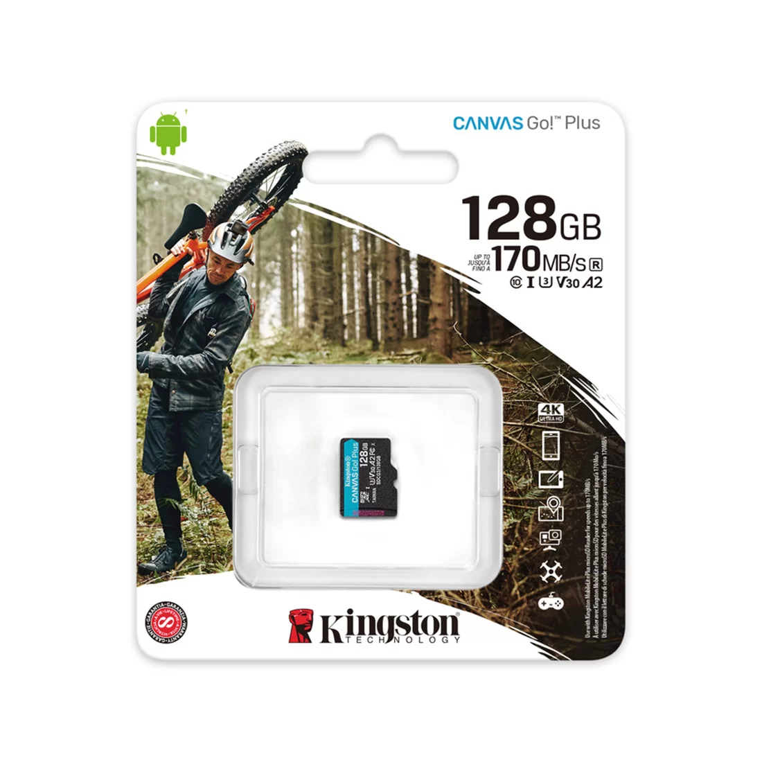 Карта памяти Kingston Canvas Go! Plus, Micro SDXC, 128 GB, Class 10 (без адаптера) – купить недорого с доставкой по Алматы и Казахстану фото 2