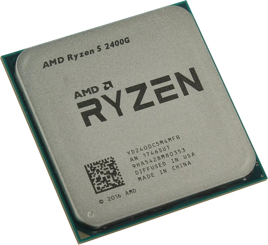 Процессор AMD Ryzen 5 2400G 3,6ГГц (3,9ГГц Turbo) Raven Ridge 4/8 2MB L2 4MB L3 65W VEGA AM4 OEM – купить недорого с доставкой по Алматы и Казахстану