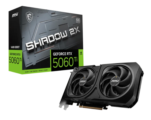 Видеокарта MSI GeForce RTX 5060 Ti 16G SHADOW 2X OC PLUS, 16Gb GDDR7 128-bit HDMI 3xDP G506T-16S2CP