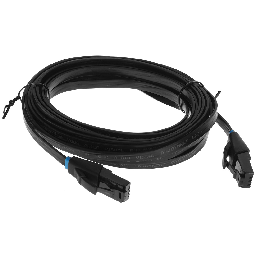 Патч-корд Vention IBJBN, U/UTP кат.6, 15 м, чёрный, плоский