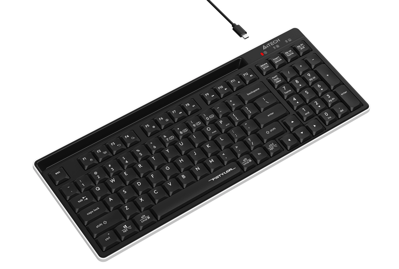 Клавиатура мембранная беспроводная A4Tech Fstyler FBX70C, чёрная