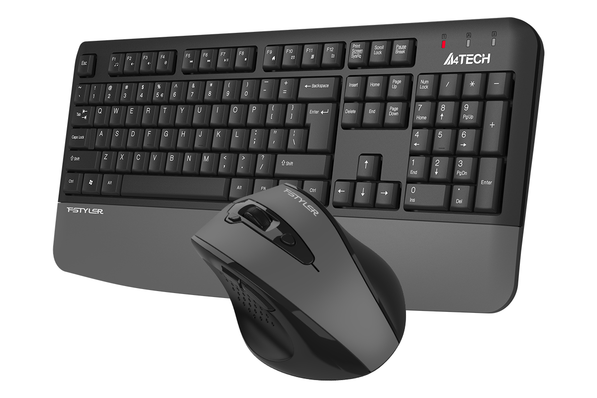 Комплект клавиатура + мышь беспроводной A4Tech Fstyler FG2500S Plus, серый