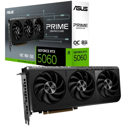 ASUS Video Card NVIDIA GeForce RTX 5060 8GB GDDR7 128-bit Digital Max Resolution 7680 x 4320 Yes x 1 (Native HDMI 2.1b)Yes x 3 (Native DisplayPort 2.1b)HDCP Support Yes (2.3) 550W