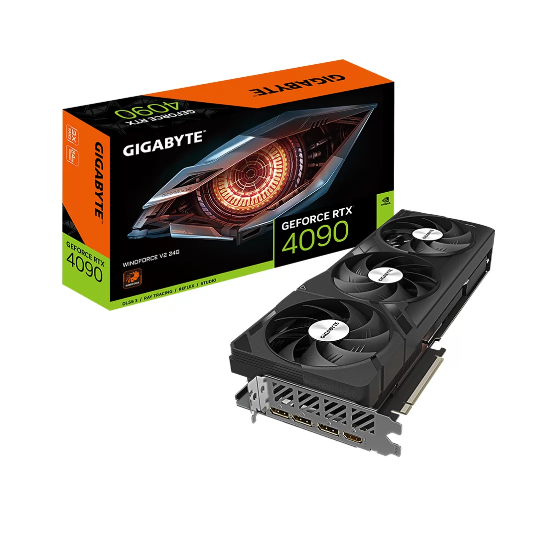 Видеокарта Gigabyte GeForce RTX 4090 Windforce 24GB GDDR6X (GV-N4090WF3V2-24GD) фото 3