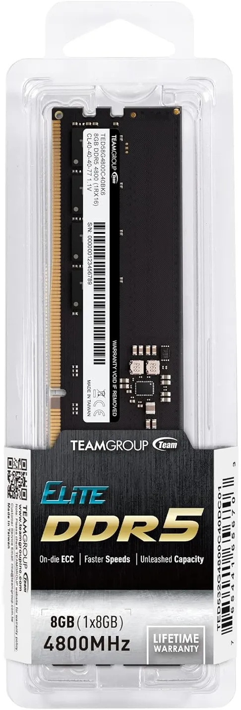 Оперативная память  8GB 4800MHz DDR5 Team Group ELITE PC5-38400 TED58G4800C4001 – купить недорого с доставкой по Алматы и Казахстану