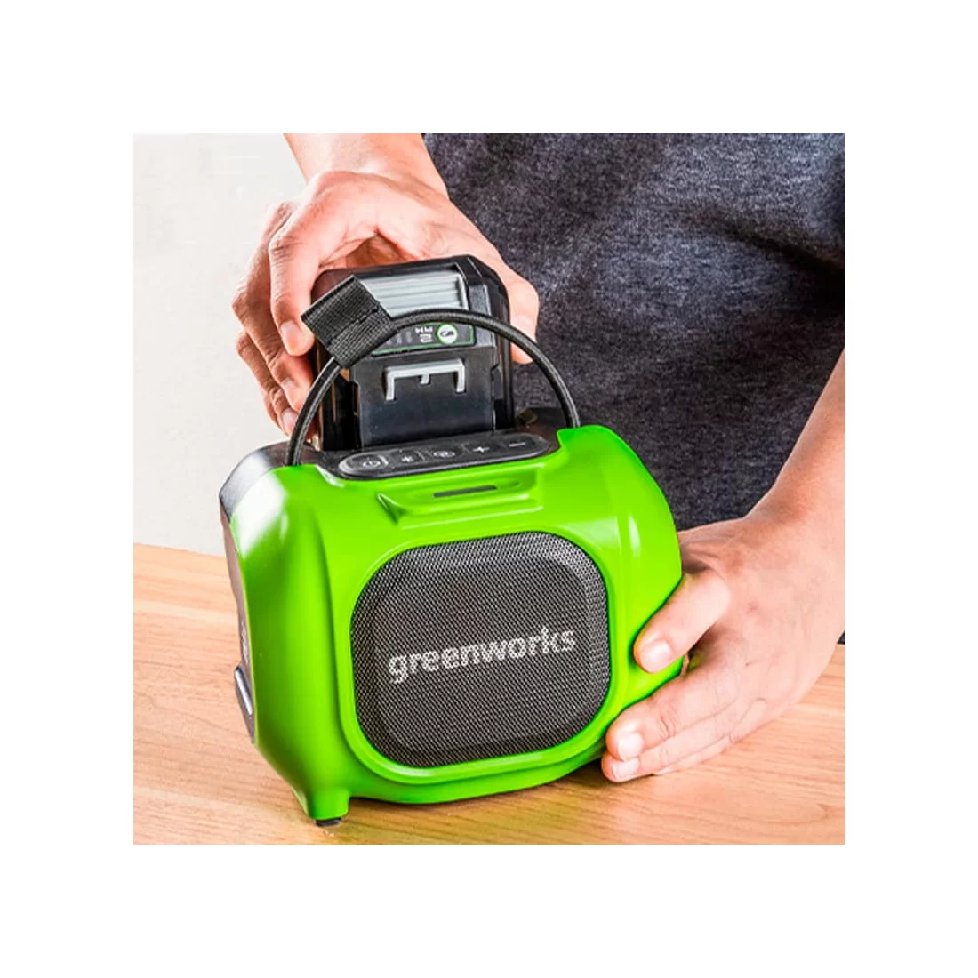 Беспроводная акустическая система аккумуляторная Greenworks GPT-MNBS 24V/220V без АКБ и ЗУ – купить недорого с доставкой по Алматы и Казахстану фото 3