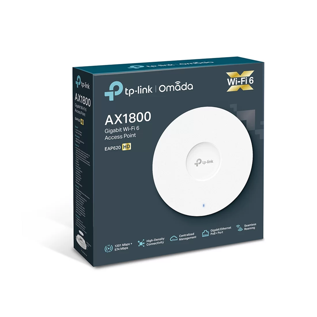 Точка доступа Wi-Fi TP-Link EAP620 HD, Wi-Fi 6 AX1800, 2.4/5 ГГц, 1×LAN 1 Гбит/с, PoE+ – купить недорого с доставкой по Алматы и Казахстану