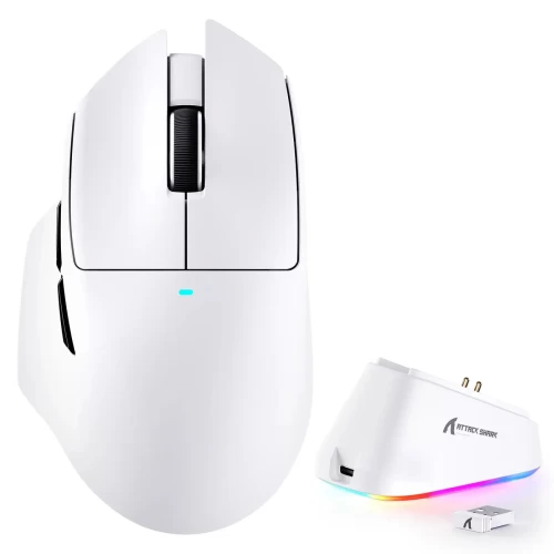 Мышь игровая беспроводная Attack Shark V6 PAW3311, 25000 dpi, белая — купить в Казахстане | neom.kz