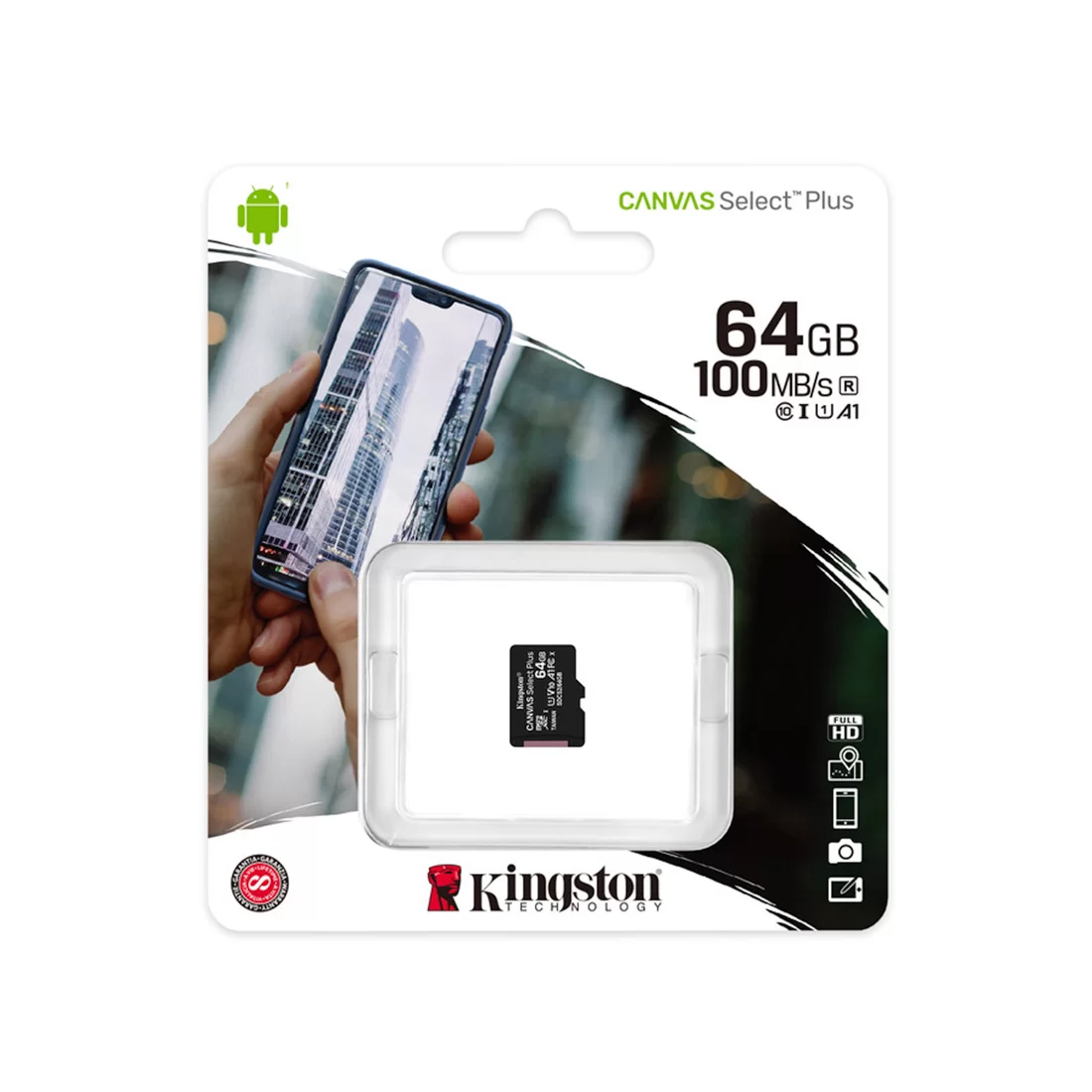 Карта памяти Kingston Canvas Select Plus, Micro SDXC, 64 GB, Class 10 (без адаптера) – купить недорого с доставкой по Алматы и Казахстану фото 3
