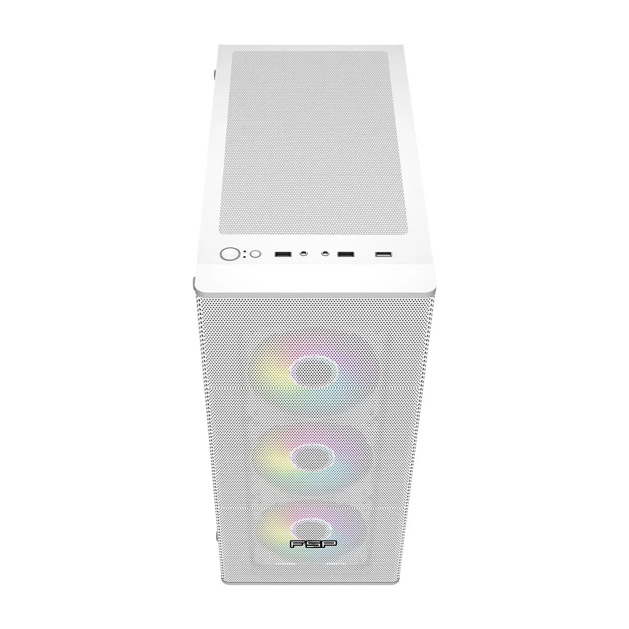 Компьютерный корпус FSP CMT196W, Без БП, 1xUSB3.0/2xUSB2.0, 4x ARGB 120mm, Glass, White, ATX