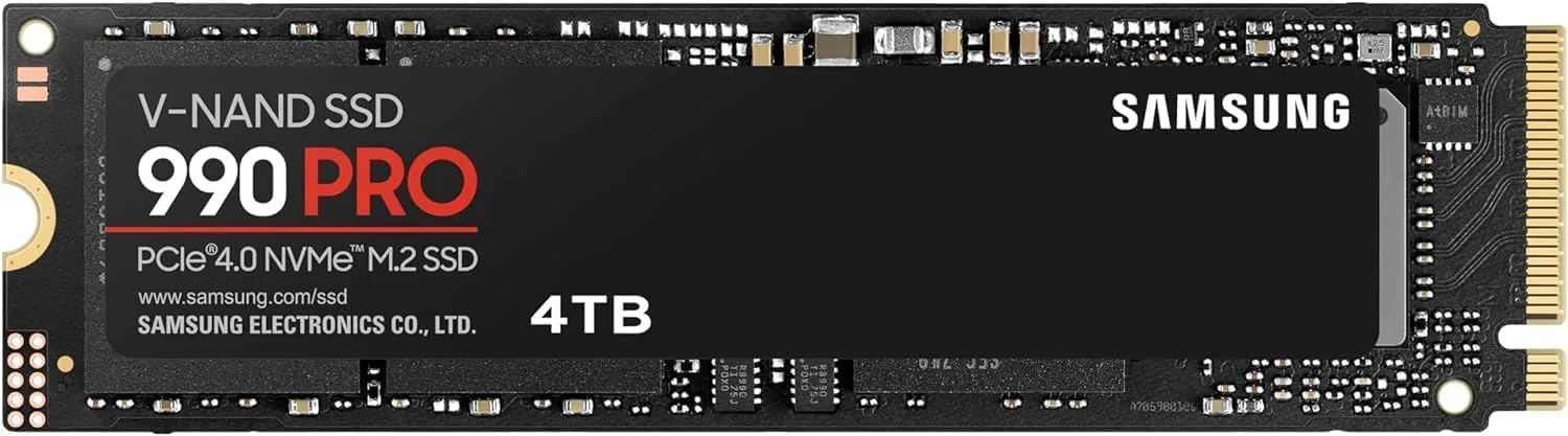 Твердотельный накопитель Samsung 990 PRO, 4Tb, M2 NVMe 2280, PCI-E 4.0, Read 7450, Write 6900, MZ-V9P4T0BW