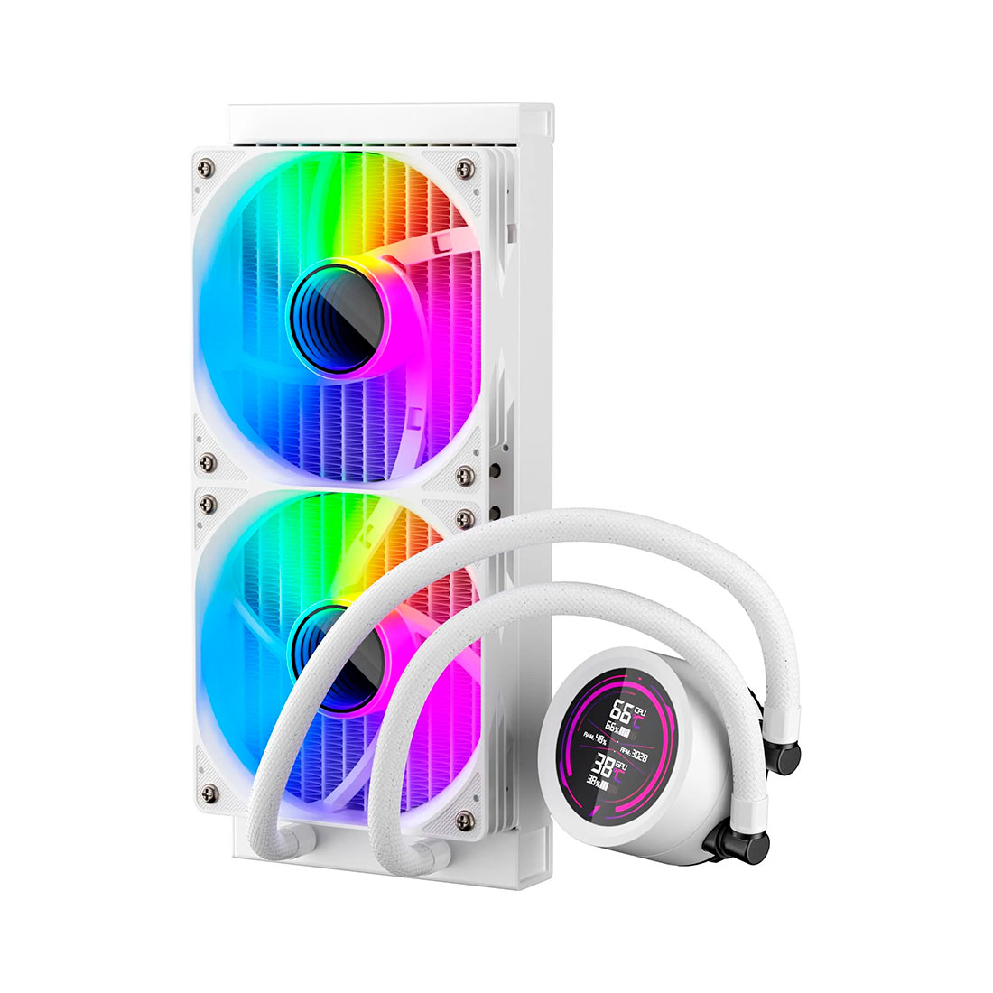 Кулер с водяным охлаждением 1STPLAYER TS1 240 WHITE – купить недорого с доставкой по Алматы и Казахстану фото 3