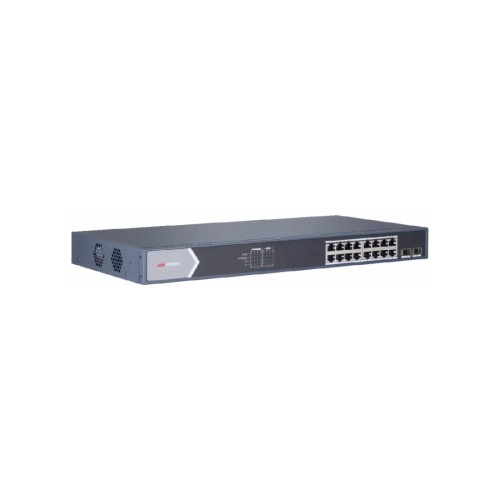 Коммутатор Hikvision DS-3E0518P-E/M(B), 16 портов 1 Гбит/с, 2×SFP, PoE+, неуправляемый — купить в Казахстане | neom.kz