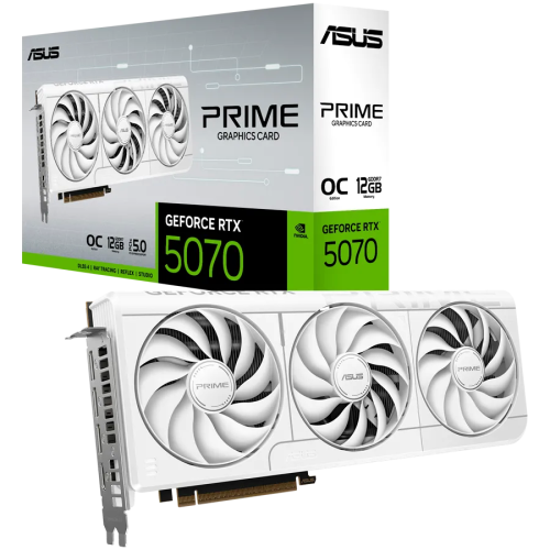 Видеокарта ASUS GeForce RTX 5070 Prime OC White 12GB GDDR7 (PRIME-RTX5070-O12G-WHITE)