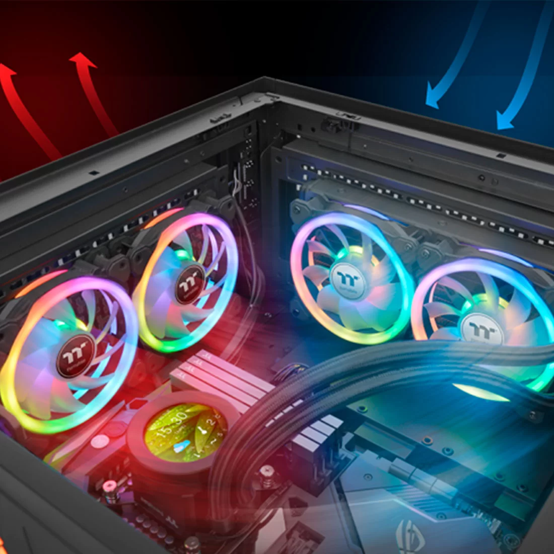 Вентилятор для корпуса Thermaltake SWAFAN 12 RGB Radiator Fan TT Premium Edition (3-Fan Pac 120 мм Black (CL-F137-PL12SW-A) – купить недорого с доставкой по Алматы и Казахстану фото 2