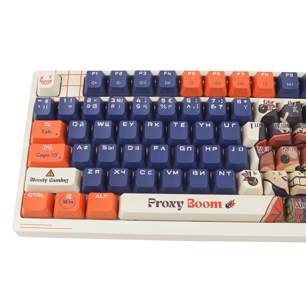 Клавиатура игровая оптико-механическая проводная A4Tech Bloody AT98 Proxy Boom, белая – купить недорого с доставкой по Алматы и Казахстану