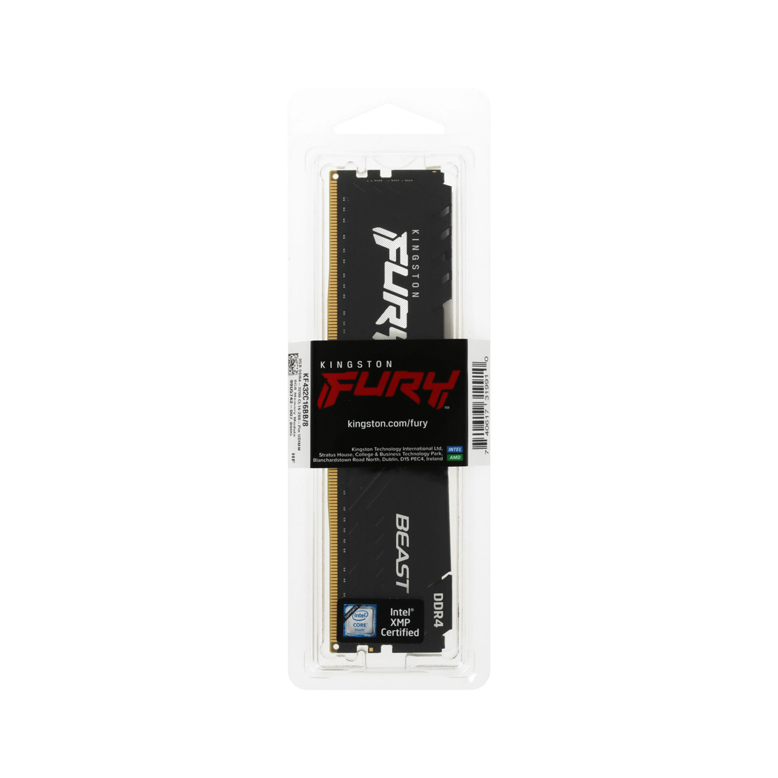 Модуль памяти Kingston FURY Beast KF432C16BB/8WP DDR4 8GB 3200MHz Чёрный — оперативная память RAM