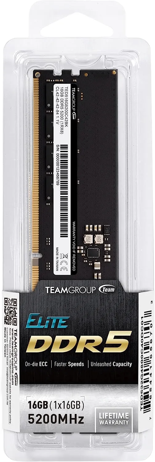 Оперативная память TeamGroup Elite 16GB DDR5-5200 DIMM (TED516G5200C4201) — оперативная память RAM