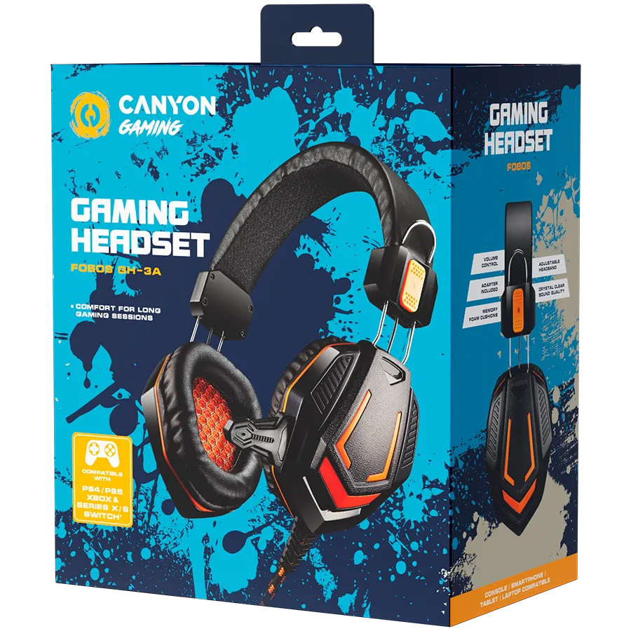 CANYON headset Fobos GH-3A Black Orange – купить недорого с доставкой по Алматы и Казахстану фото 3