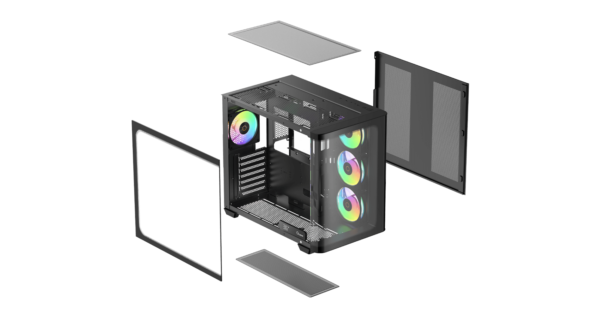 Корпус Ocypus Iota C70 BK Curve ARGB Digital Black (Iota-C70-BKD400CD-GL)